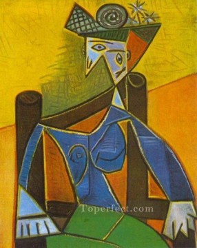  hair - Woman Sitting in an Armchair 5 1941 cubist Pablo Picasso